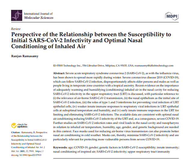 SARS-CoV-2 Infectivity and Optimal Nasal
